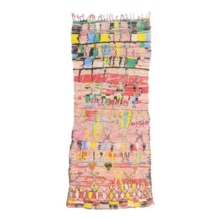Vintage Boujad Boucherouite Moroccan Rug, 03'07 X 08'06 For Sale