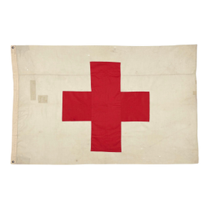 Large Vintage Wool Sewn Red Cross Flag