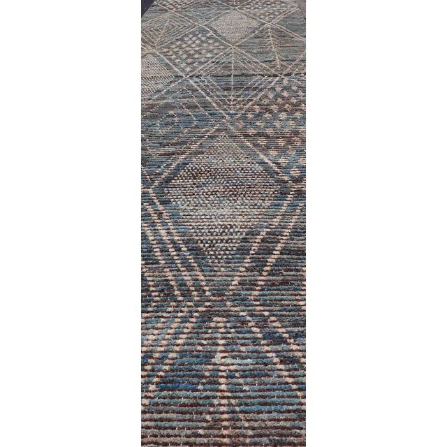 Textile Keivan Woven Arts Modern Long Runner in All-Over Tribal Design For Sale - Image 7 of 12