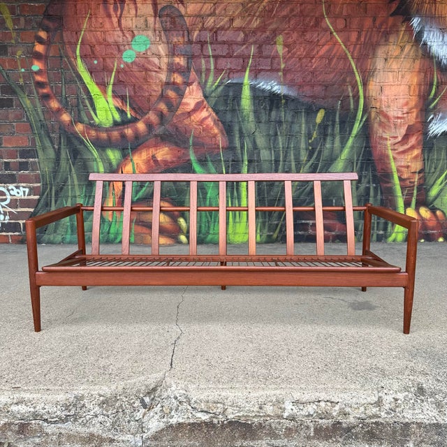 Borge Jensen Danish Modern Teak Sofa Reupholstered Cushions For Sale In Cleveland - Image 6 of 12