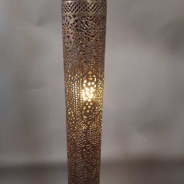 1950s Syrian Pierced Brass Floor Lamp For Sale In Boston - Image 6 of 13
