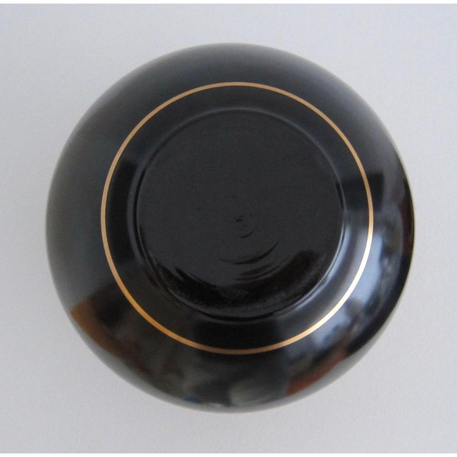 Art Deco Black Opaline Vase with Gilt Decor, 1930s For Sale - Image 3 of 5