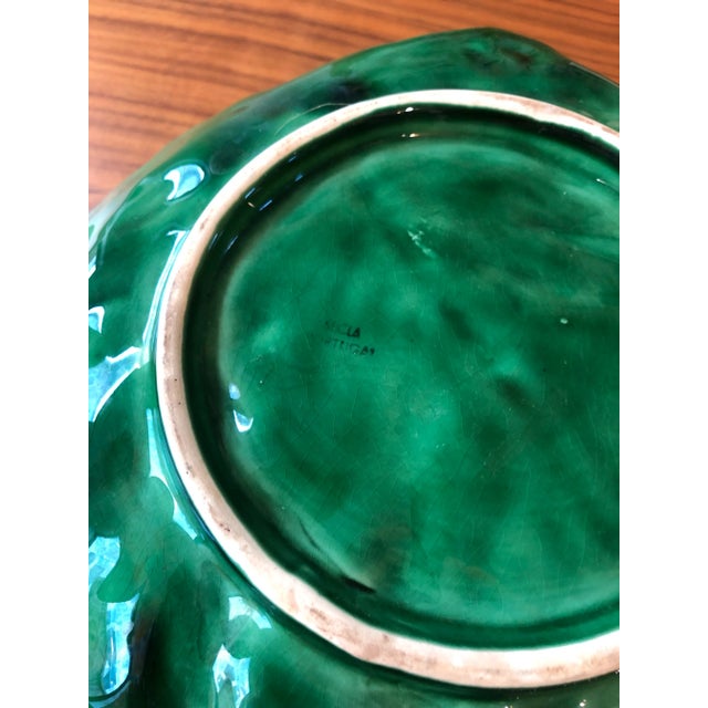 Mid 20th Century Secla Green Cabbageware Large Serving Dish For Sale - Image 9 of 9