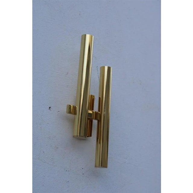 1970s Wall Lights in Solid Polished Brass from Sciolari, 1970s, Set of 2 For Sale - Image 5 of 10