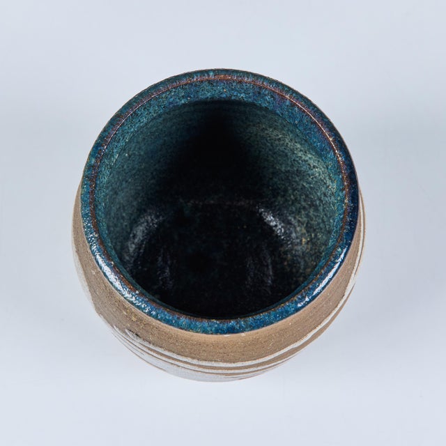 Stoneware Table Planter with White Glaze For Sale - Image 11 of 13