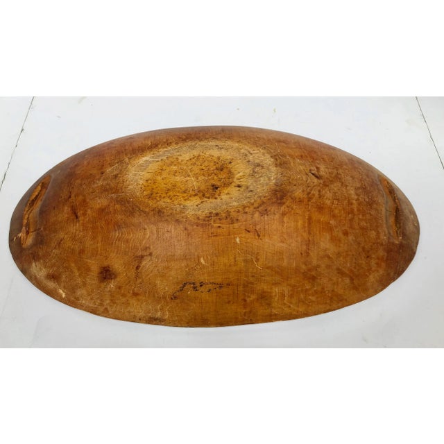 1930s Vintage Hand Crafted Wood Dough Bowl For Sale - Image 5 of 11