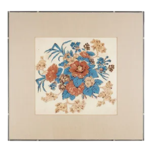 American Floral Chintz Appliqué Quilt Square, 1825-50