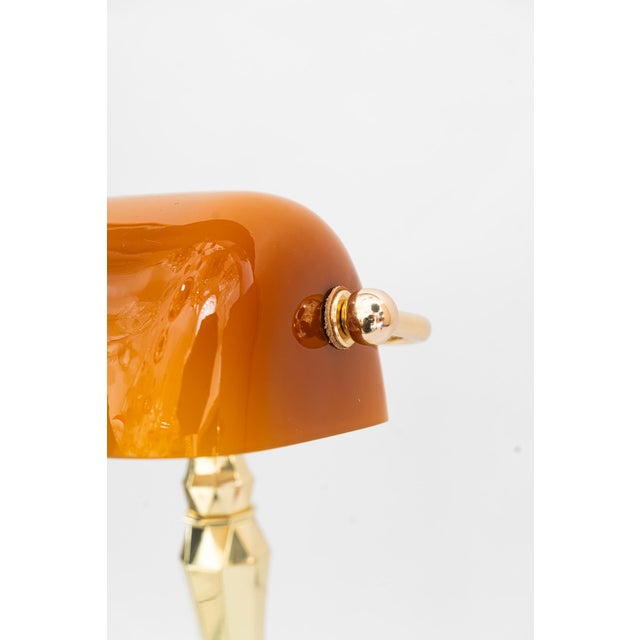 Banker Table Lamp with Glass Shade, Vienna, 1920s For Sale - Image 10 of 18