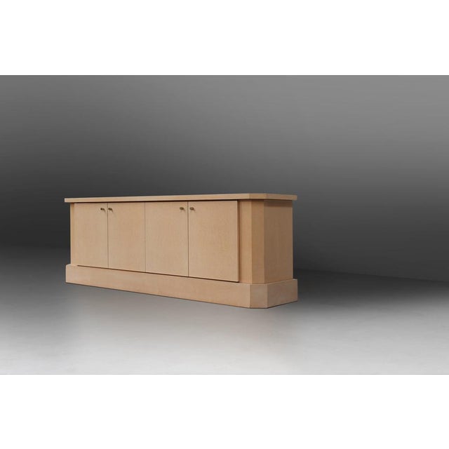 Ivory Lacquer Sideboard in Burl Wood by Jean Claude Dresse, 1970s For Sale - Image 6 of 11