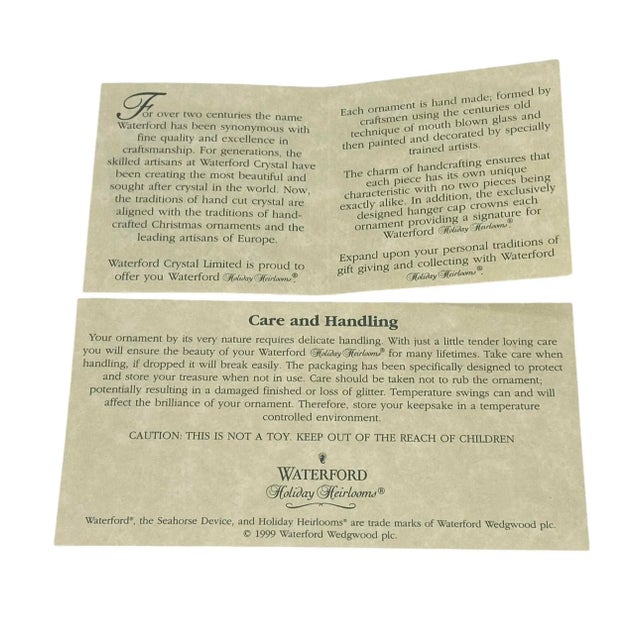 Waterford Holiday Heirlooms Ornament New Years Toast 2000 Champagne Glass For Sale - Image 9 of 12