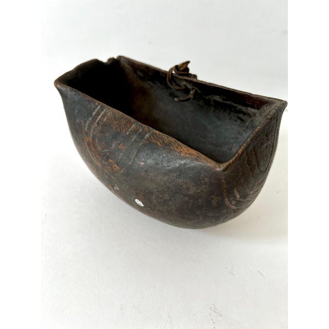 African Tribal Art Hand-carved Wood Bowl with Unique Designed Characteristics For Sale - Image 9 of 12