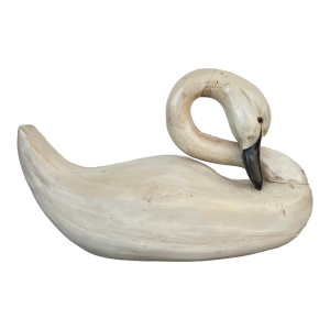 Large Carved and Paint Decorated Wood Swan Decoy