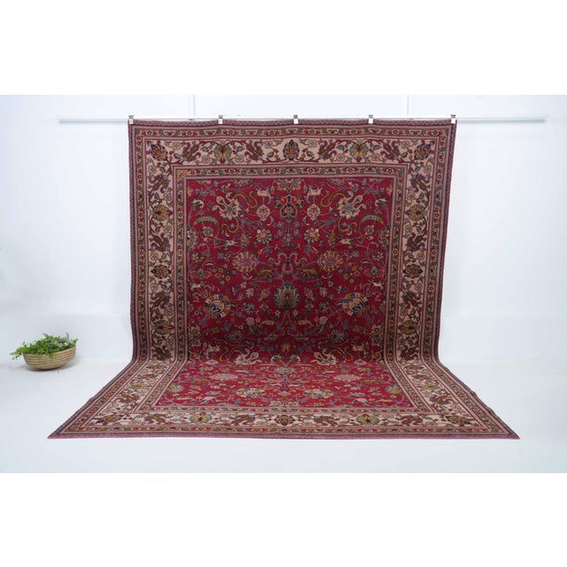 Vintage Persian Hand-Knotted area rug is a semi-antique vintage area rug. The '70s Eastern region of Persia's unique rug...