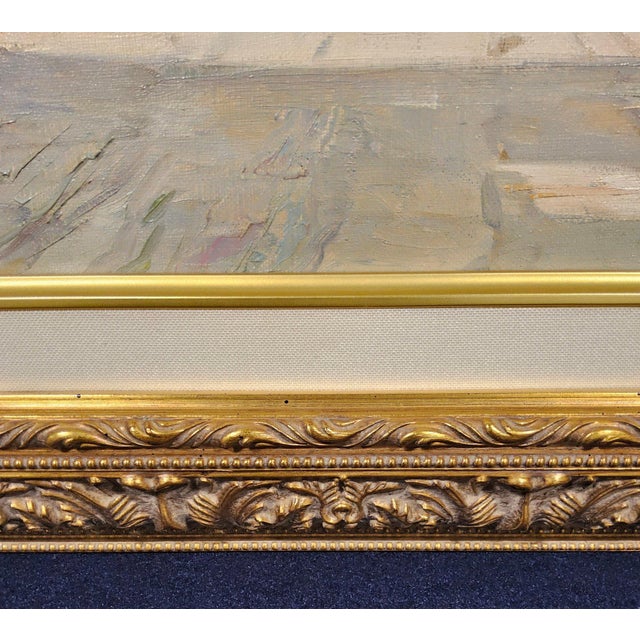 Mid 20th Century Large Aldo Affortunati Italian Oil Painting, Tuscan Landscape With Horse Cart, Ornate Gilt Frame For Sale - Image 4 of 6