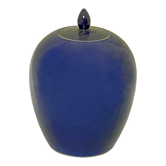 Simple Modern Handmade Plain Navy Blue Oval Porcelain Vase Jar Chairish