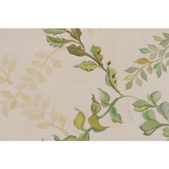 Modern 2010s Rug & Kilim’s Tudor Style Flatweave Runner in Cream & Green Floral Patterns For Sale - Image 3 of 8