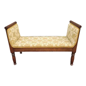 Late 19th Century Federal Walnut and Upholstered Window Bench