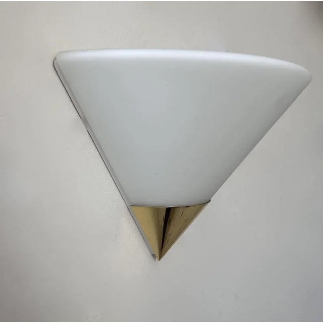 Gold Opaline and Brass Wall Lamp, Germany, 1980s For Sale - Image 8 of 10