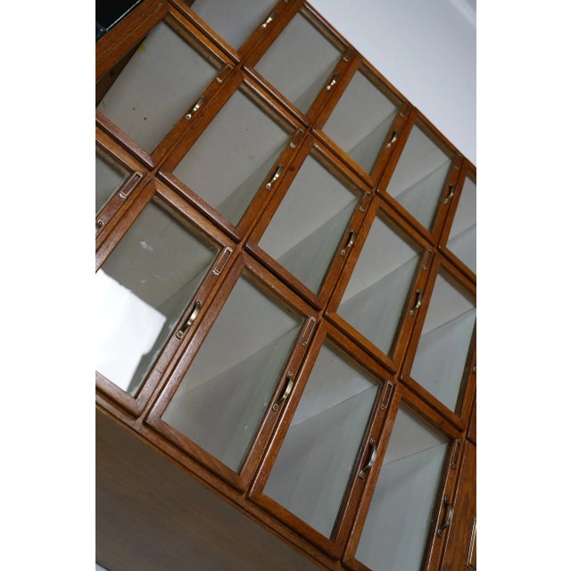 Industrial Large Vintage Dutch Oak Haberdashery Shop Cabinet, 1930s For Sale - Image 3 of 18