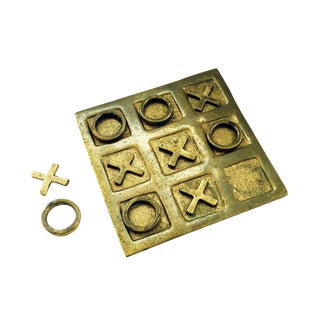 Vintage Brass Tic Tac Toe Game For Sale