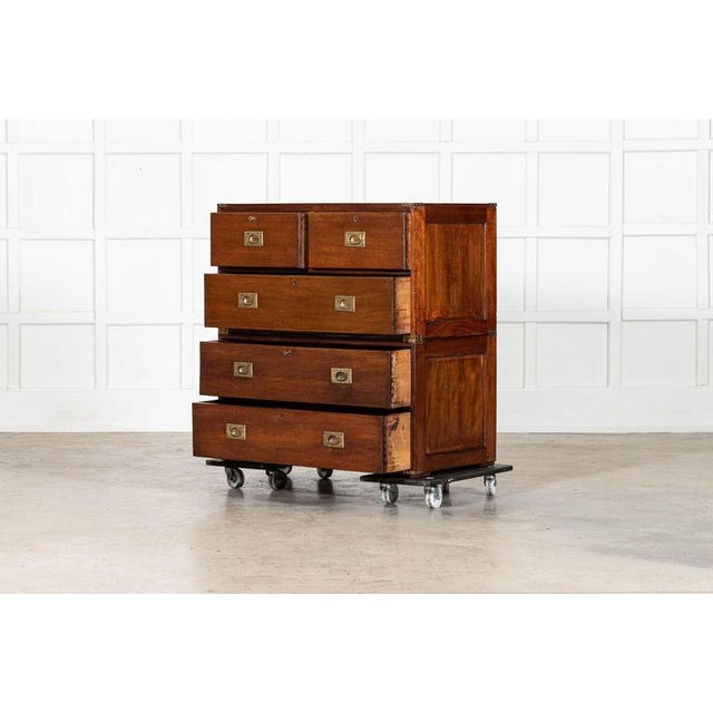 English Mahogany Campaign Chest, 19th Century For Sale - Image 3 of 17