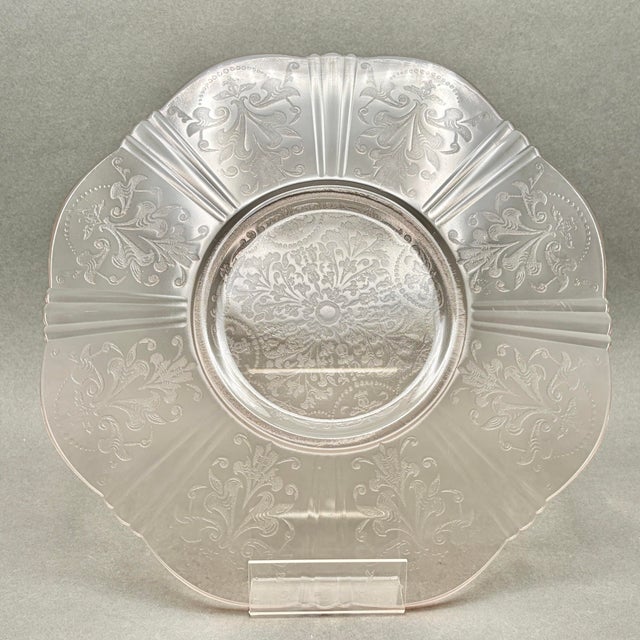 Vintage Pink “American Sweetheart” Depression Glass Cake Plate or Round Serving Platter by MacBeth Evans For Sale - Image 9 of 9