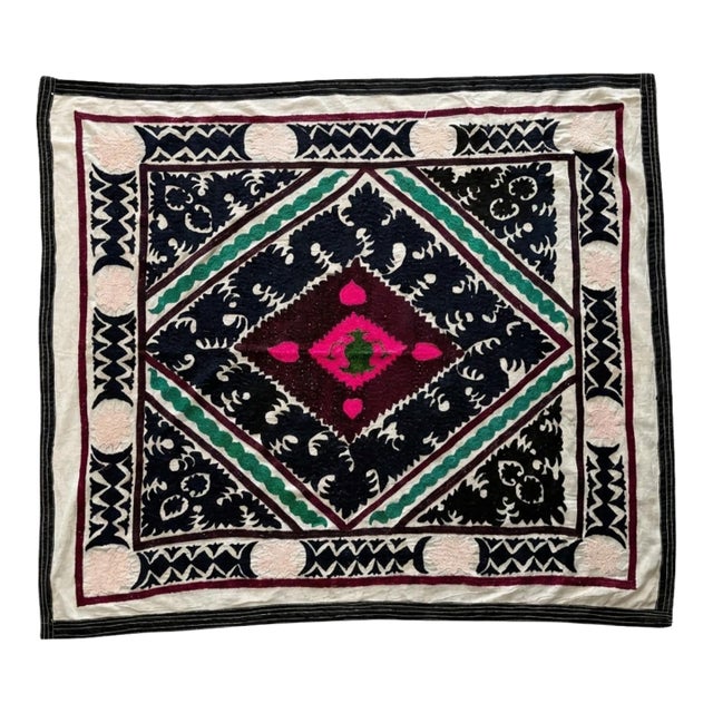 1960s Suzani Tablecloth From Bukhara, 4'1'' X 4'9'' For Sale