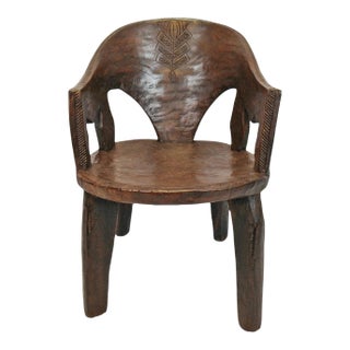 Vintage Guinea Village Chief Chair For Sale
