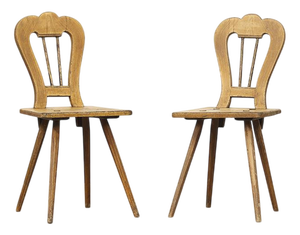 Primitive Folk Art Mountain Chairs, Set of 2