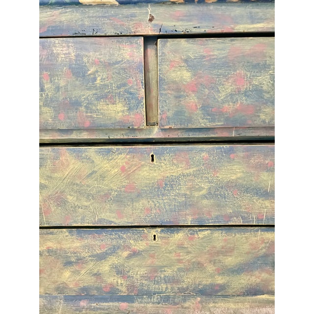 American Antique Chest of Drawers – Original Casters, Keyholes & Wood Pulls For Sale - Image 3 of 11