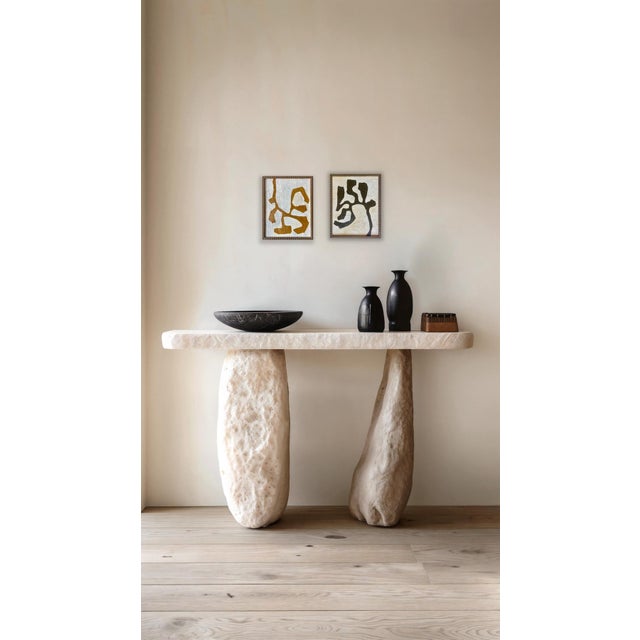 Contemporary abstract botanical painting on canvas. Framed in a gold locally made frame Includes certificate of...