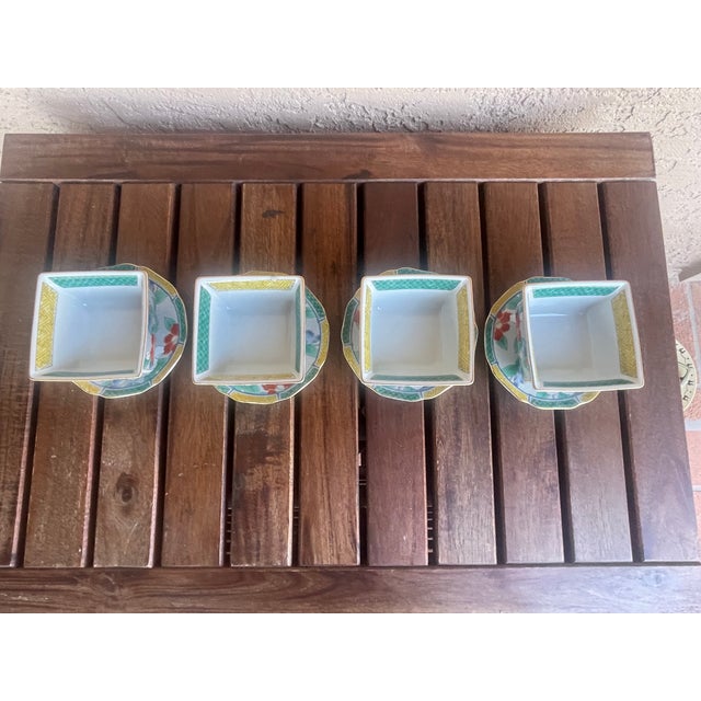 Asian Vintage Shozan Kiln Kutani Bowls & Plates - Set of 4 For Sale - Image 3 of 7