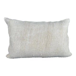 Turkish Hemp Pillow Cushion Natural Beige Pillow Cushion Cover 16" x 24" For Sale