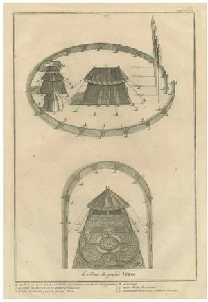 Ottoman Military Encampment of The Grand Vizier's Tent, 1734 Engraving on Paper
