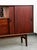 Mid Century Danish Modern Credenza Highboard Sideboard Sliding Teak 4 Doors Bar For Sale - Image 9 of 12
