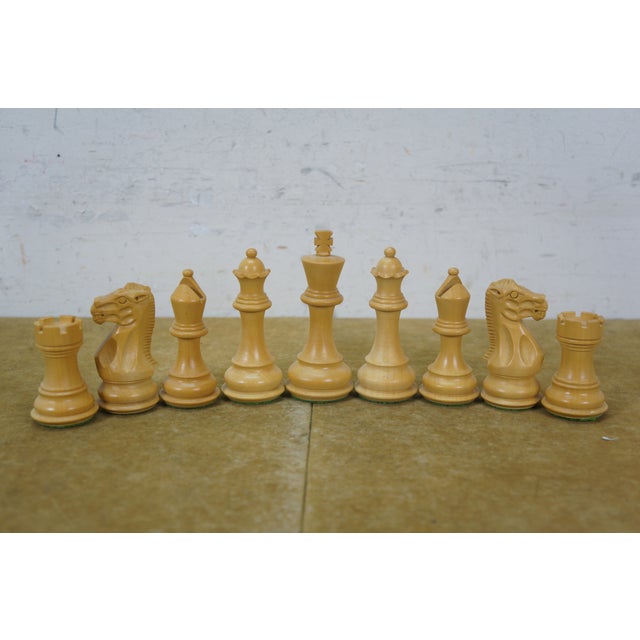 Vintage Oak Chess Checkers Tabletop Game Board Set W/ Storage Drawers 14" For Sale - Image 18 of 18