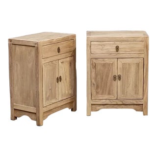 Pair of Chinese Reclaimed Elm Nightstands For Sale