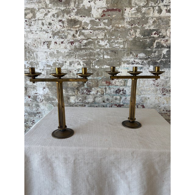 Pair of Vintage Italian Brass Candelabras – Sourced in Parma, Italy For Sale - Image 4 of 12