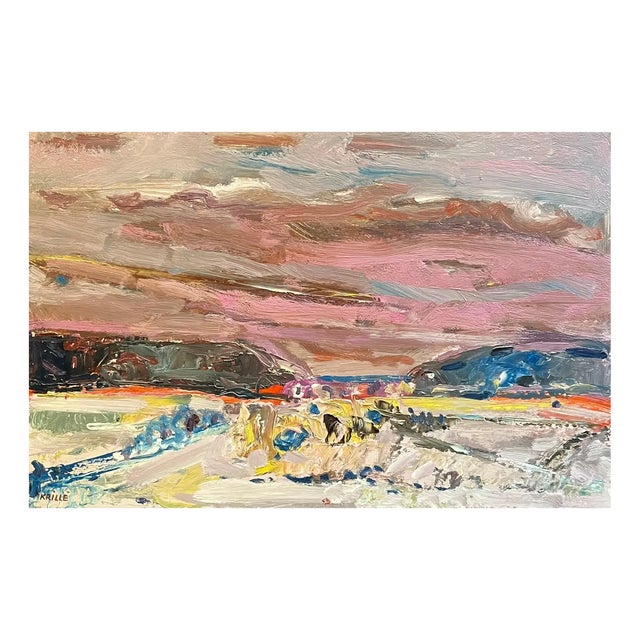Jean Krille, Landscape 138, Oil on Masonite For Sale