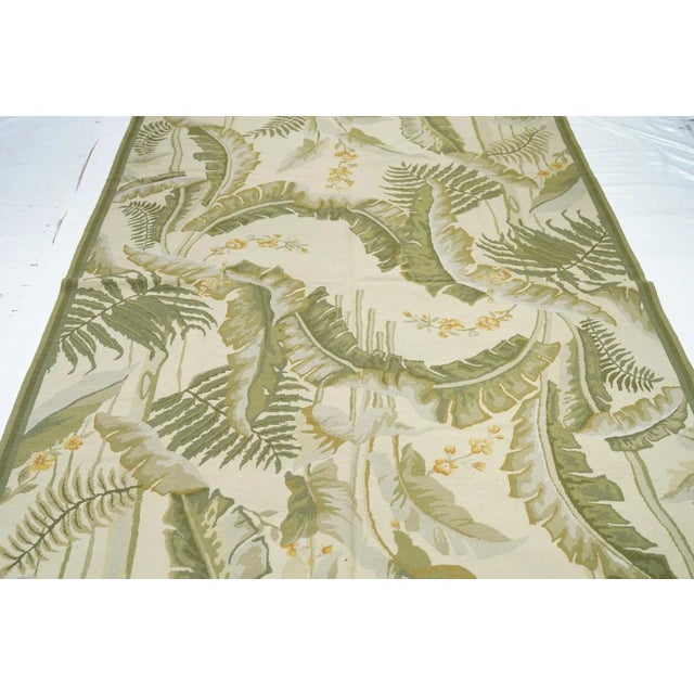 Green French Aubusson Design Rug 5'11'' X 8'11'' For Sale - Image 8 of 10
