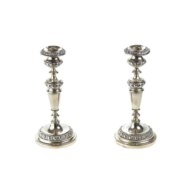 Early 20th Century Silver Plated Candleholders, 1900s, Set of 2 For Sale - Image 9 of 9