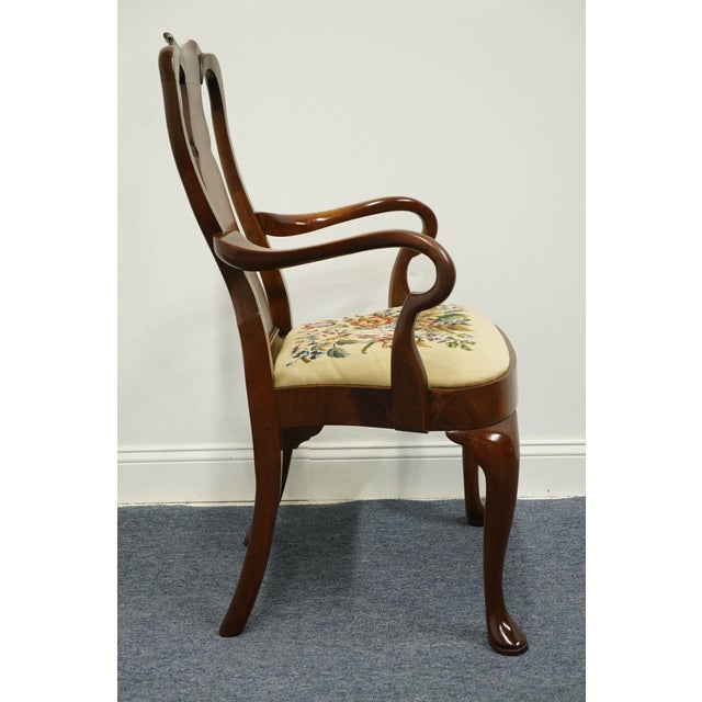 Wood Hickory Chair Solid Mahogany Traditional Style Bentwood Splat Back Dining Arm Chair For Sale - Image 7 of 9