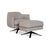 Set of Leather Armchair Grey and Stool from Cierre Boheme For Sale - Image 15 of 15