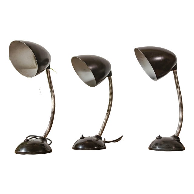 Vintage Cole Bakelite Lamp by Eric Kirkman, 1950s, Set of 3 For Sale