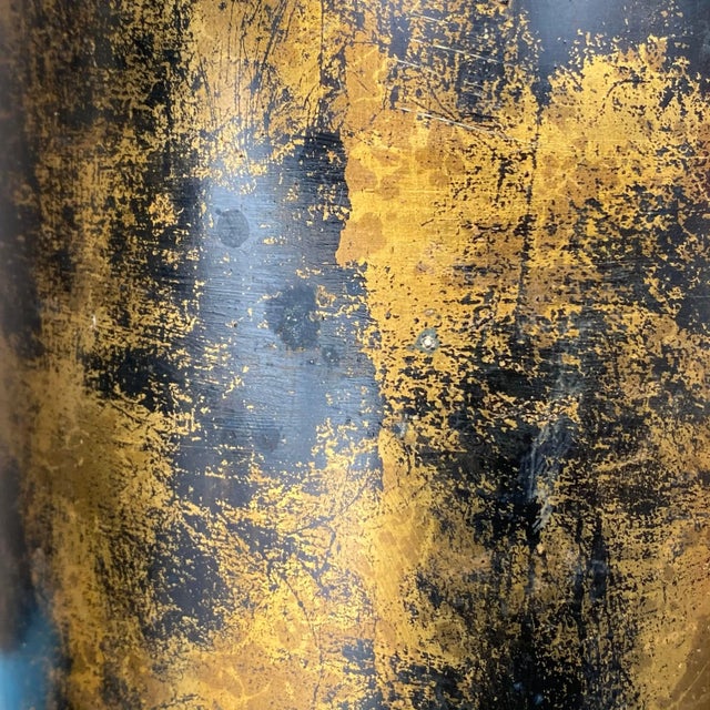 Wood Mid-Century Modern Cylindrical Patinated Bronze Table Lamps - a Pair For Sale - Image 7 of 13