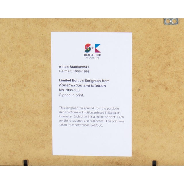Printmaking Materials 1995 “Konstruktion and Intuition” Serigraph Print by Anton Stankowski For Sale - Image 7 of 7