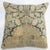 A pillow made from an old persian blue and gold kerman