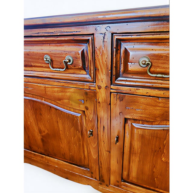 1990s Guy Chaddock Melrose Collection French Provincial Hand-Distressed Maple Buffet/Sideboard/Credenza For Sale - Image 4 of 10