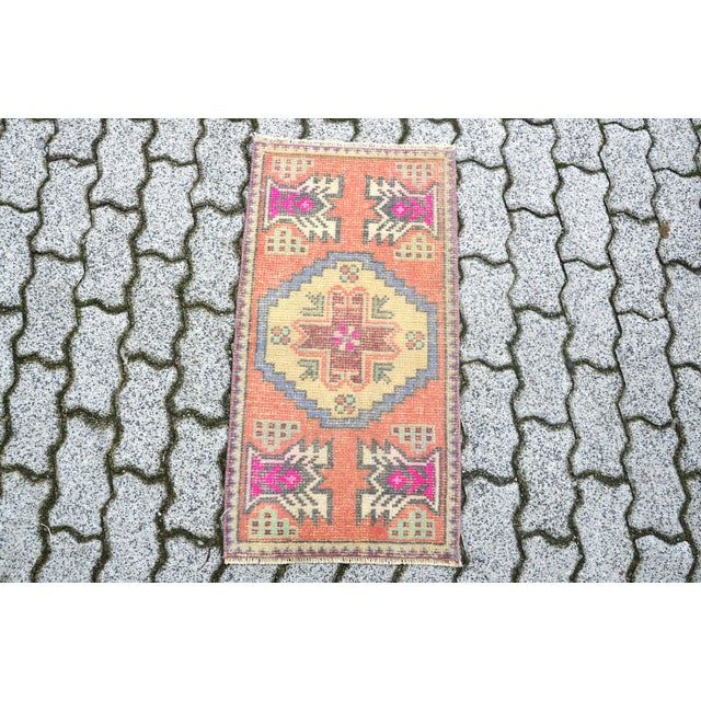 1960s Vintage Floral Wool Rug For Sale - Image 6 of 6
