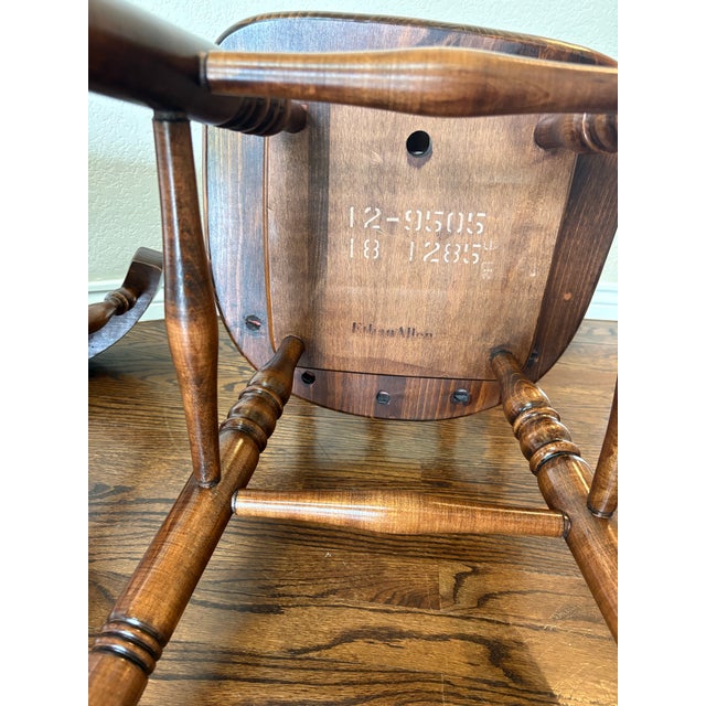 Wood Vintage Ethan Allen Old Tavern Swivel Bar Stools, Model 12-9505 – Pair For Sale - Image 7 of 12